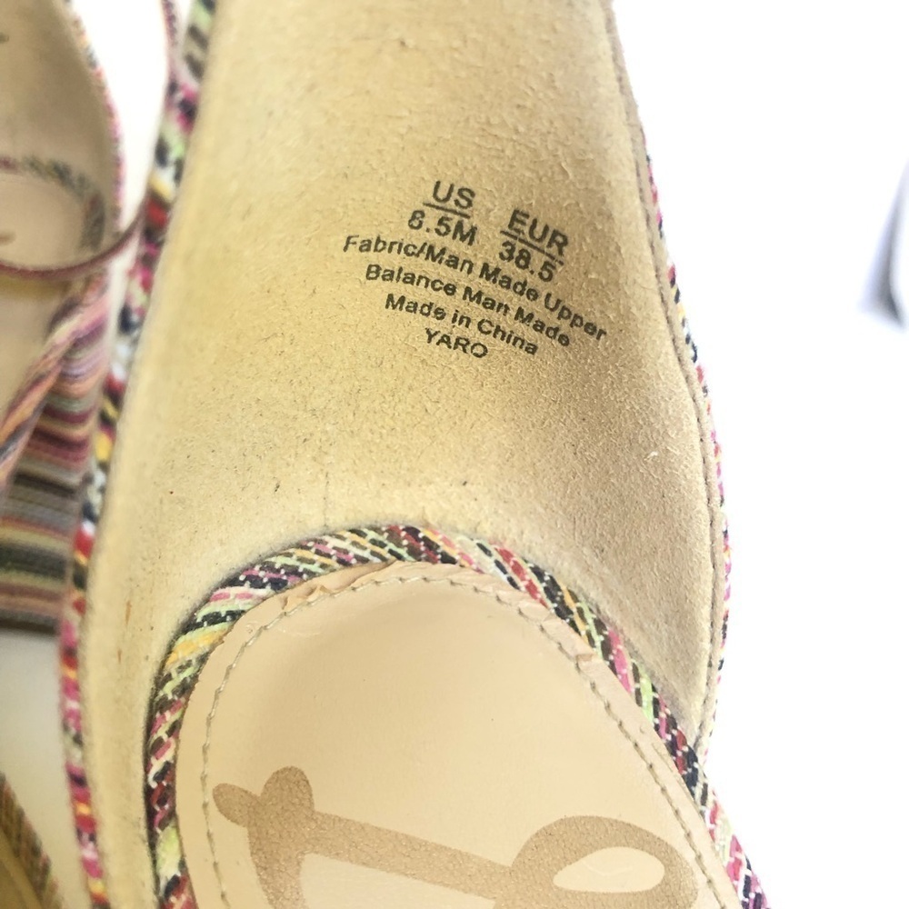 Sam Edelman Womens Yaro Striped Ankle Strap Block Heel Sandals Size 8.5 - Picture 15 of 15